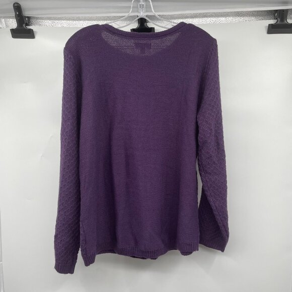 Croft & Barrow Womens Knit Pullover Sweater Long SLeeve Purple Size XXL - Picture 7 of 9